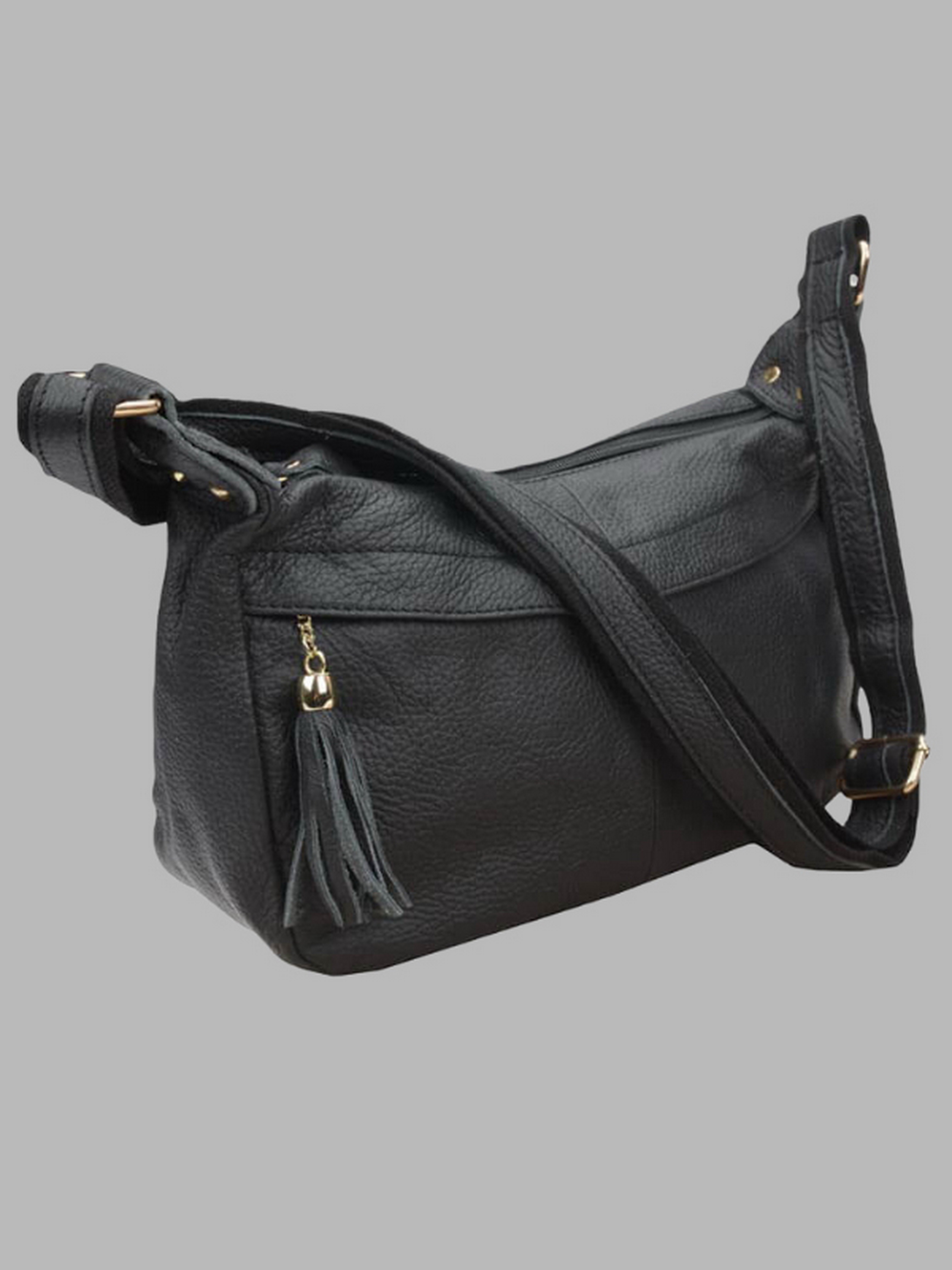 Borsa Leather Крос-боді (1t300-black) Жіноче, колір - Чорний, матеріал - Шкіра Borsa Leather - купити в Україні
