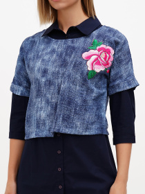 Сукня міні Sassofono модель A272-SC-1849_тёмно-синий Фото