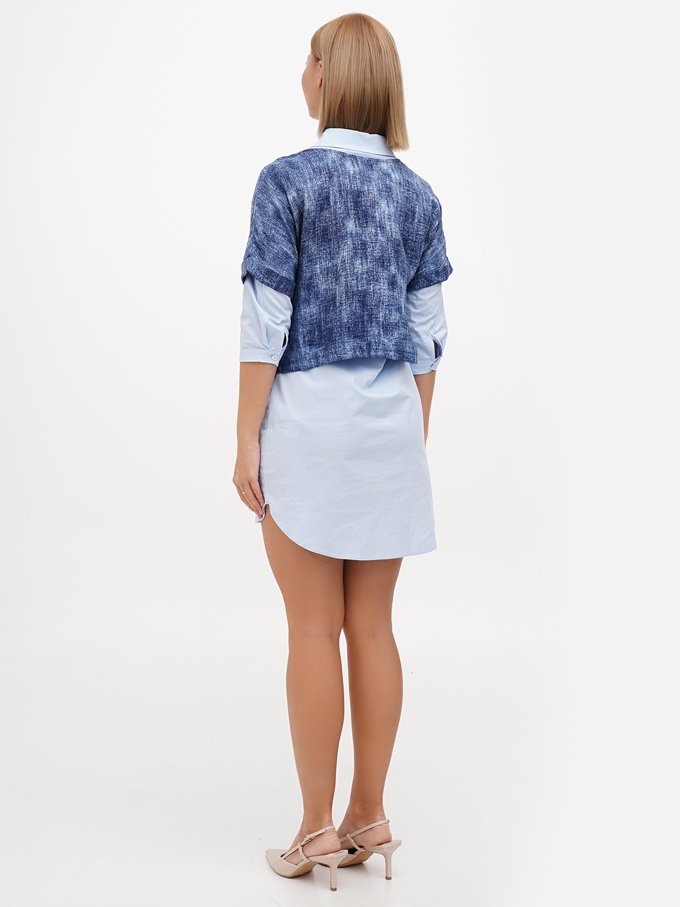 Платье мини Sassofono модель A272-SC-1849_голубой/синий Фото