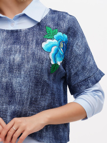 Сукня міні Sassofono модель A272-SC-1849_голубой/синий Фото