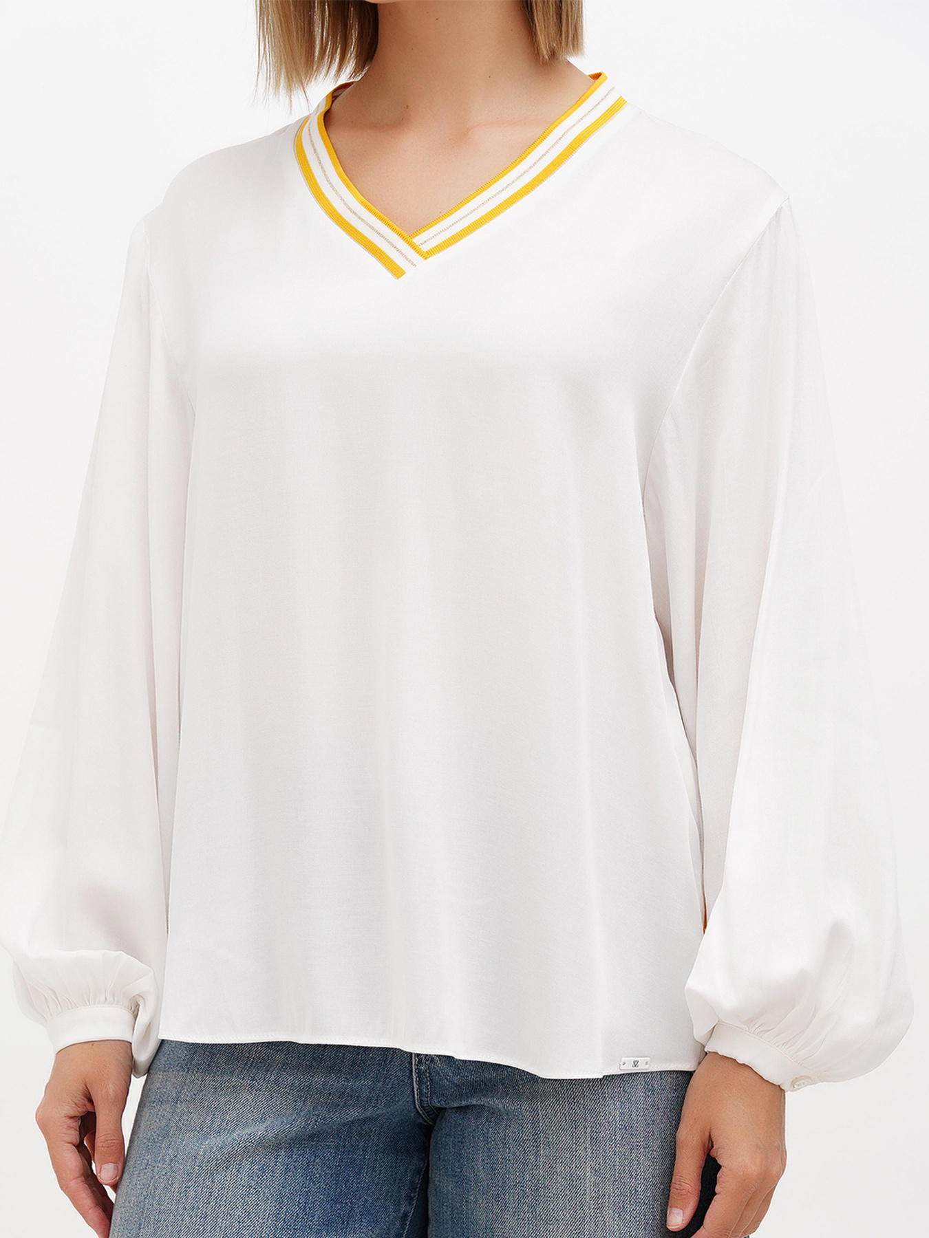 Блуза Sassofono модель A272-SF-1969_молочный_жёлтый Фото