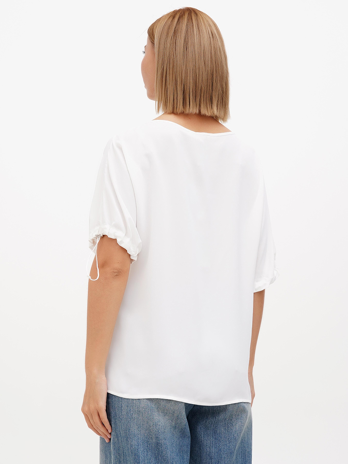 Блуза Sassofono модель A272-SF-1976_молочный_бирюзовый Фото