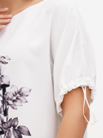 Блуза Sassofono модель A272-SF-1976_молочный_бирюзовый Фото