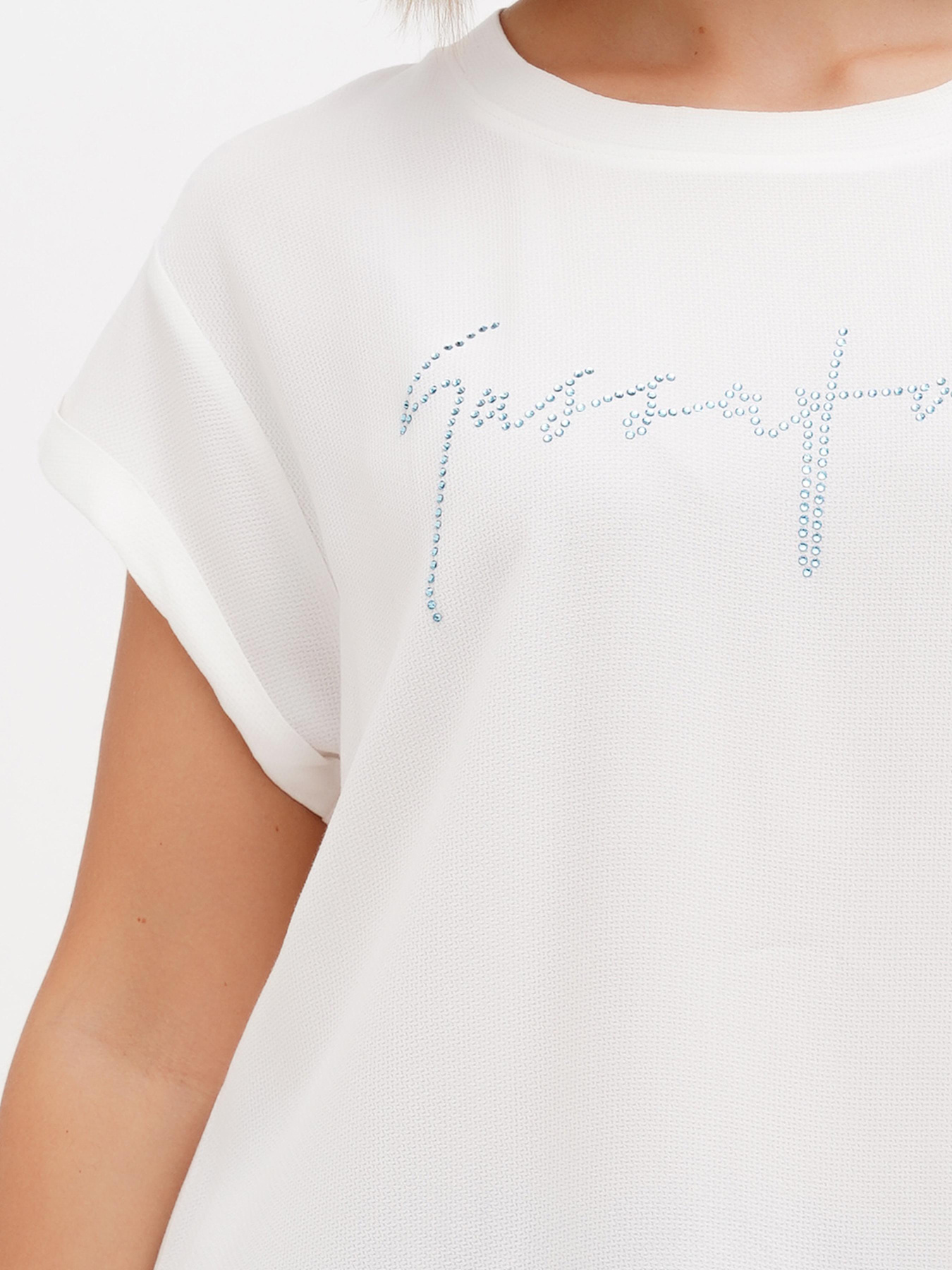 Блуза Sassofono модель A272-SF-1981_молочный_синий Блуза Sassofono модель A272-SF-1981_молочный_синий Фото