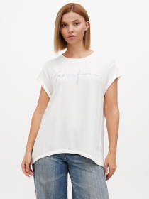 Блуза Sassofono модель A272-SF-1981_молочный_синий Блуза Sassofono модель A272-SF-1981_молочный_синий Фото