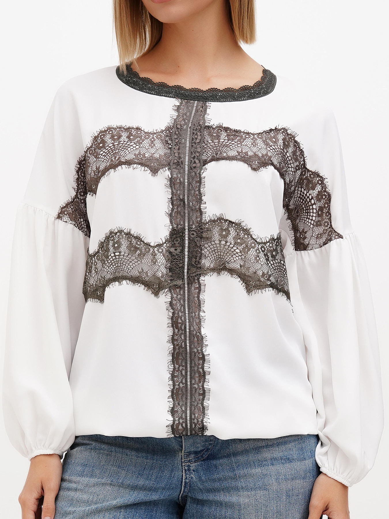 Блуза Sassofono модель A272-SF-2021_молочный_хаки Фото