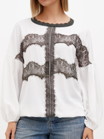 Блуза Sassofono модель A272-SF-2021_молочный_хаки Фото