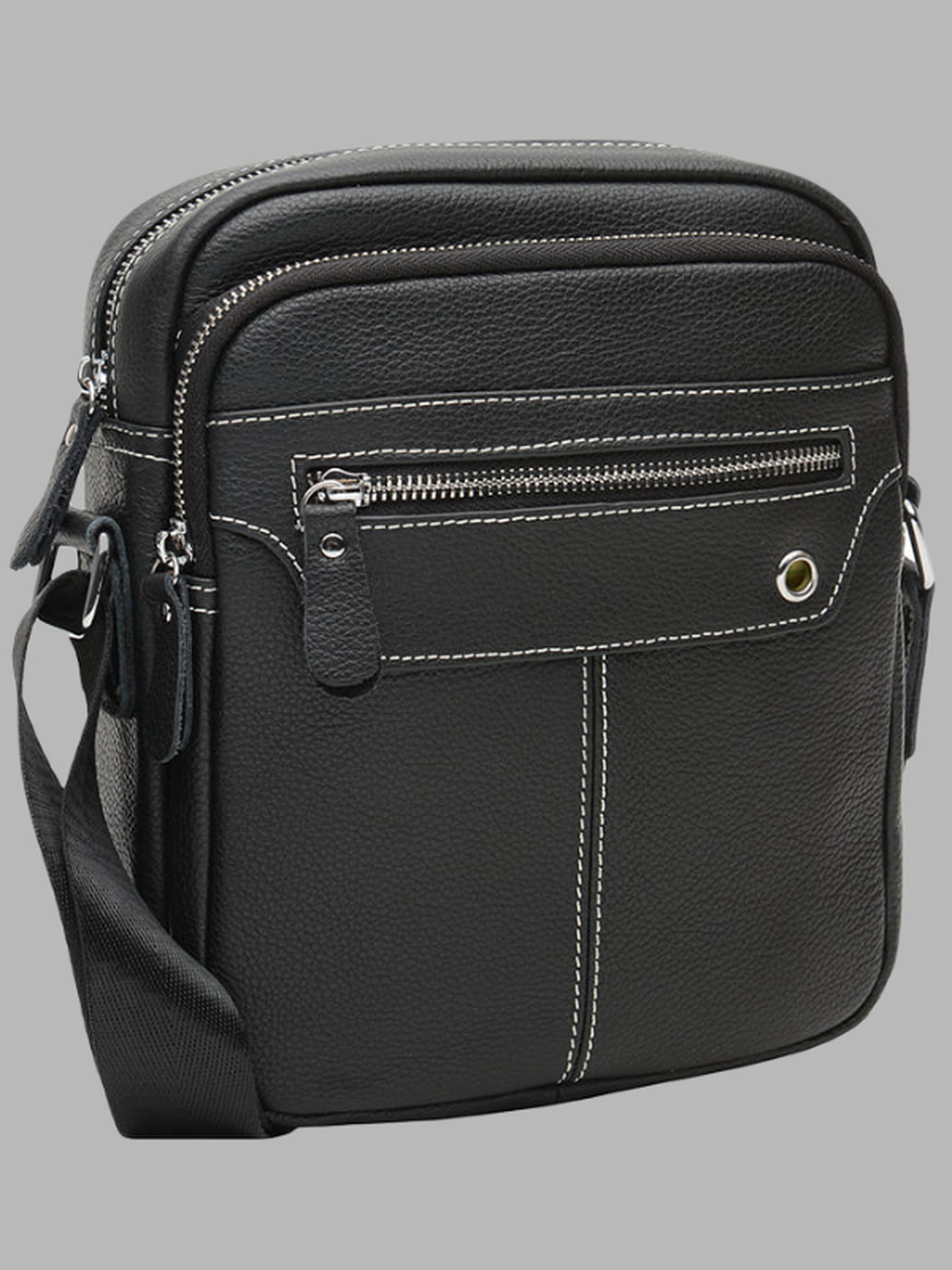 Мессенджер Borsa Leather модель K12221-black Мессенджер Borsa Leather модель K12221-black Фото