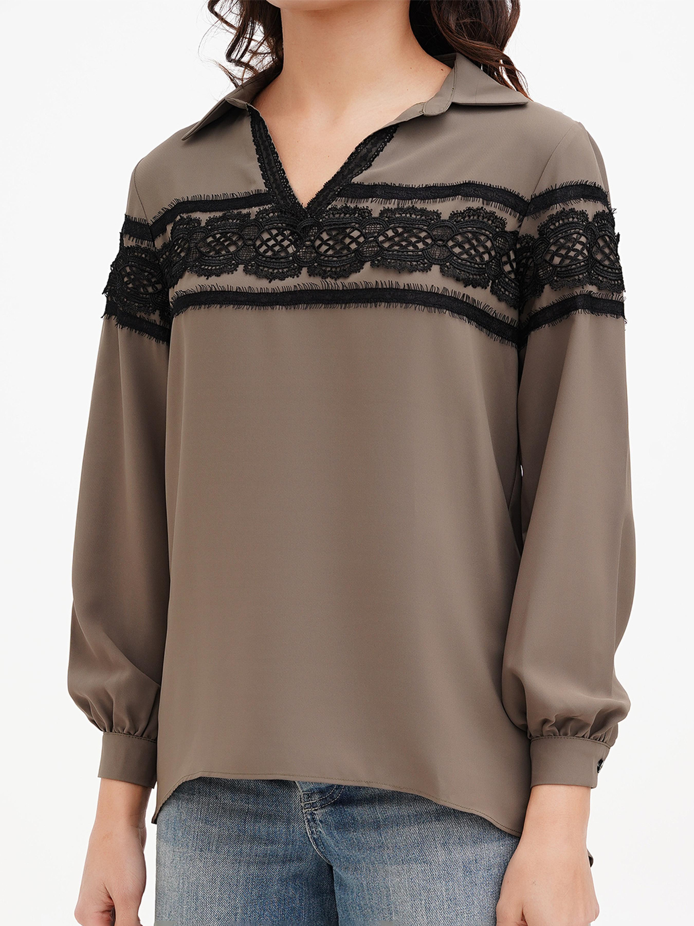 Блуза Sassofono модель A272-SF-2022_хаки Фото