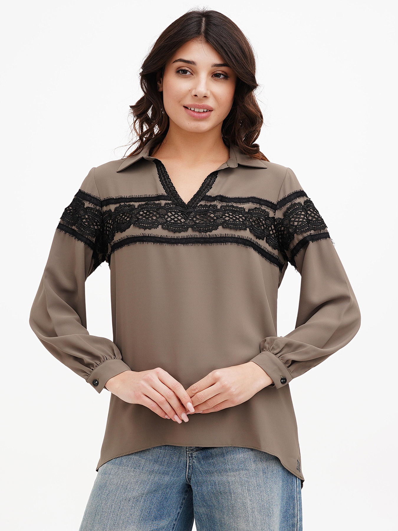 Блуза Sassofono модель A272-SF-2022_хаки Фото