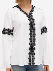 Блуза Sassofono модель A272-SF-2027_молочный Блуза Sassofono модель A272-SF-2027_молочный Фото