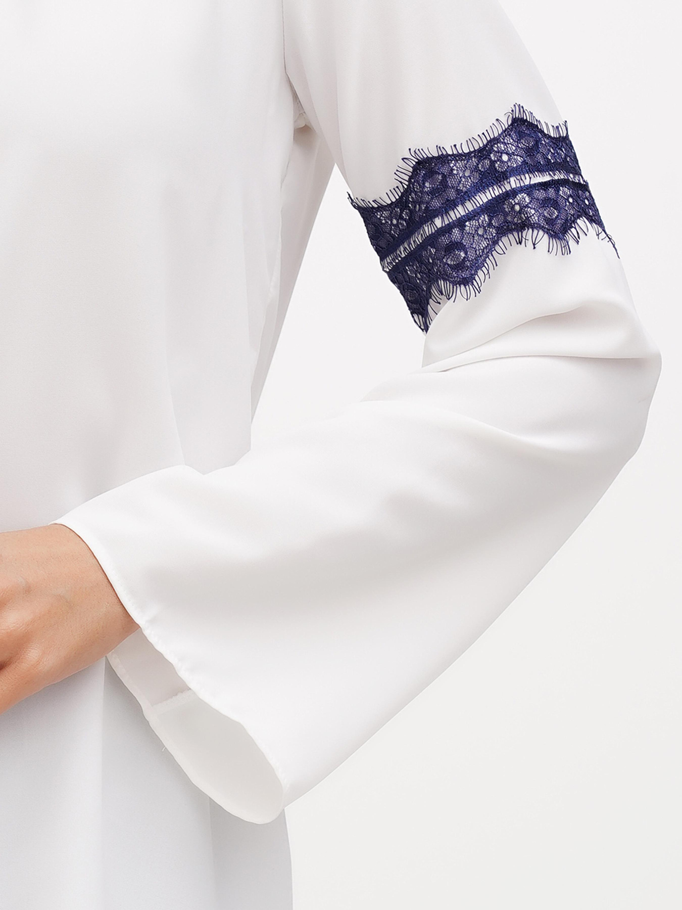 Блуза Sassofono модель A272-SF-2027_молочный_синий Фото