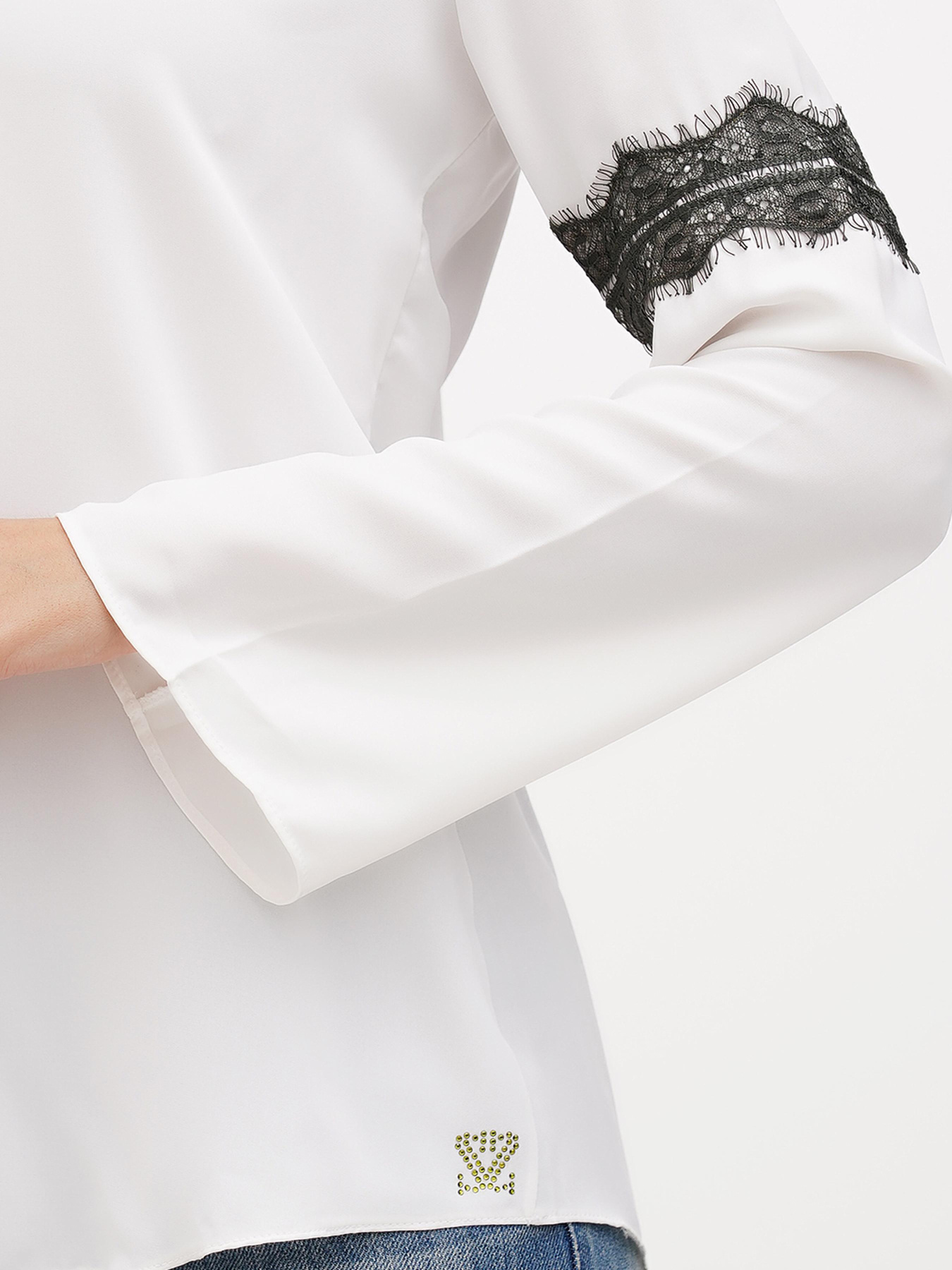 Блуза Sassofono модель A272-SF-2027_молочный_хаки Фото