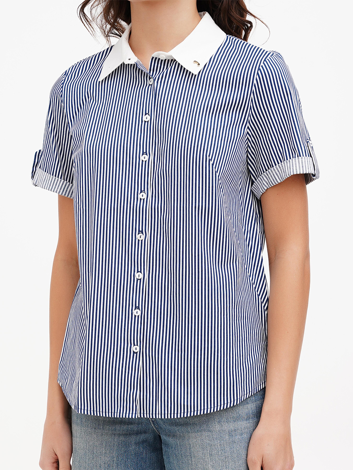 Сорочка повсякденна Sassofono модель A272-SC-1845_тёмно-синий Фото