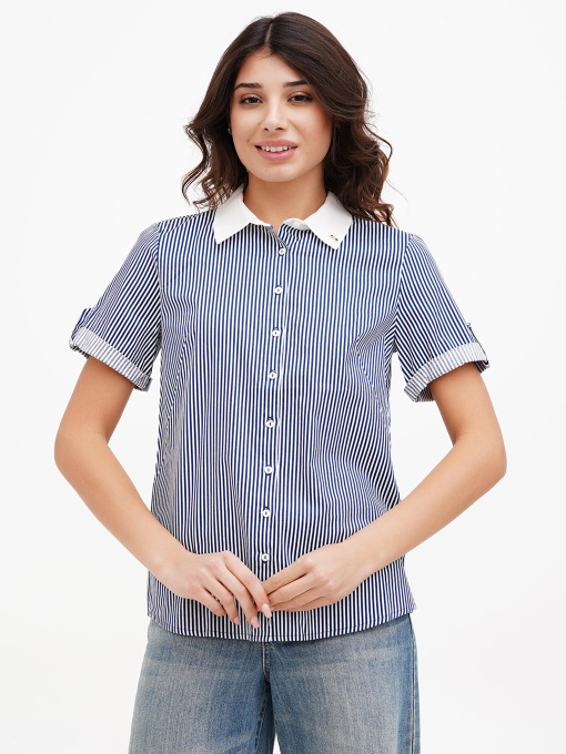 Рубашка повседневная Sassofono модель A272-SC-1845_тёмно-синий Фото