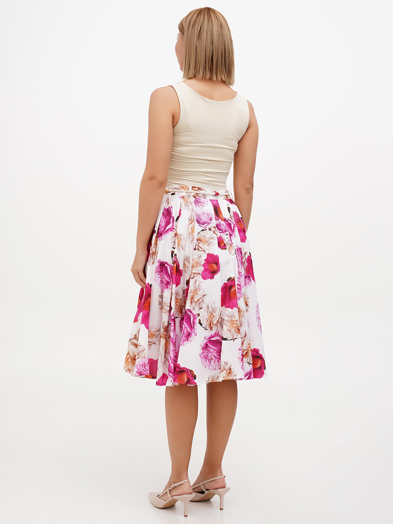 Юбка миди Sassofono модель A272-SC-1781_фуксия Фото