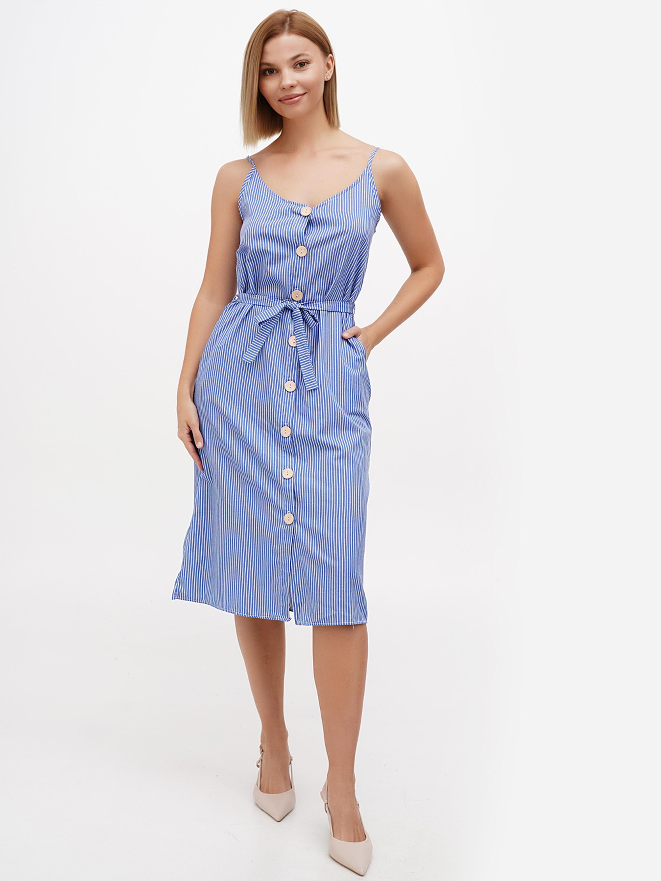 Сарафан Sassofono модель A272-SC-1858_голубой Фото