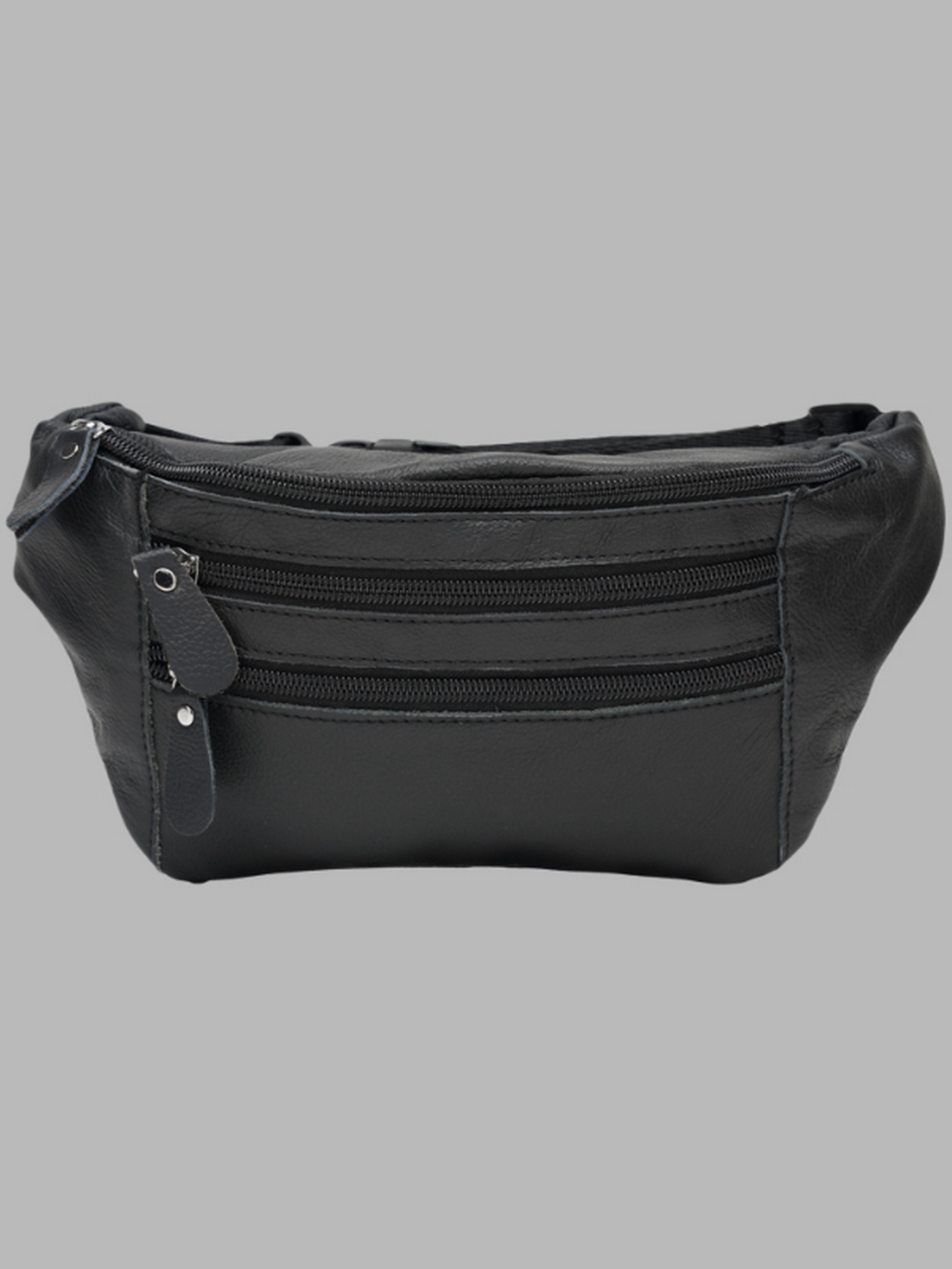 Поясна сумка Borsa Leather модель K102-black Фото