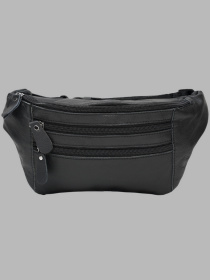 Поясна сумка Borsa Leather модель K102-black Фото
