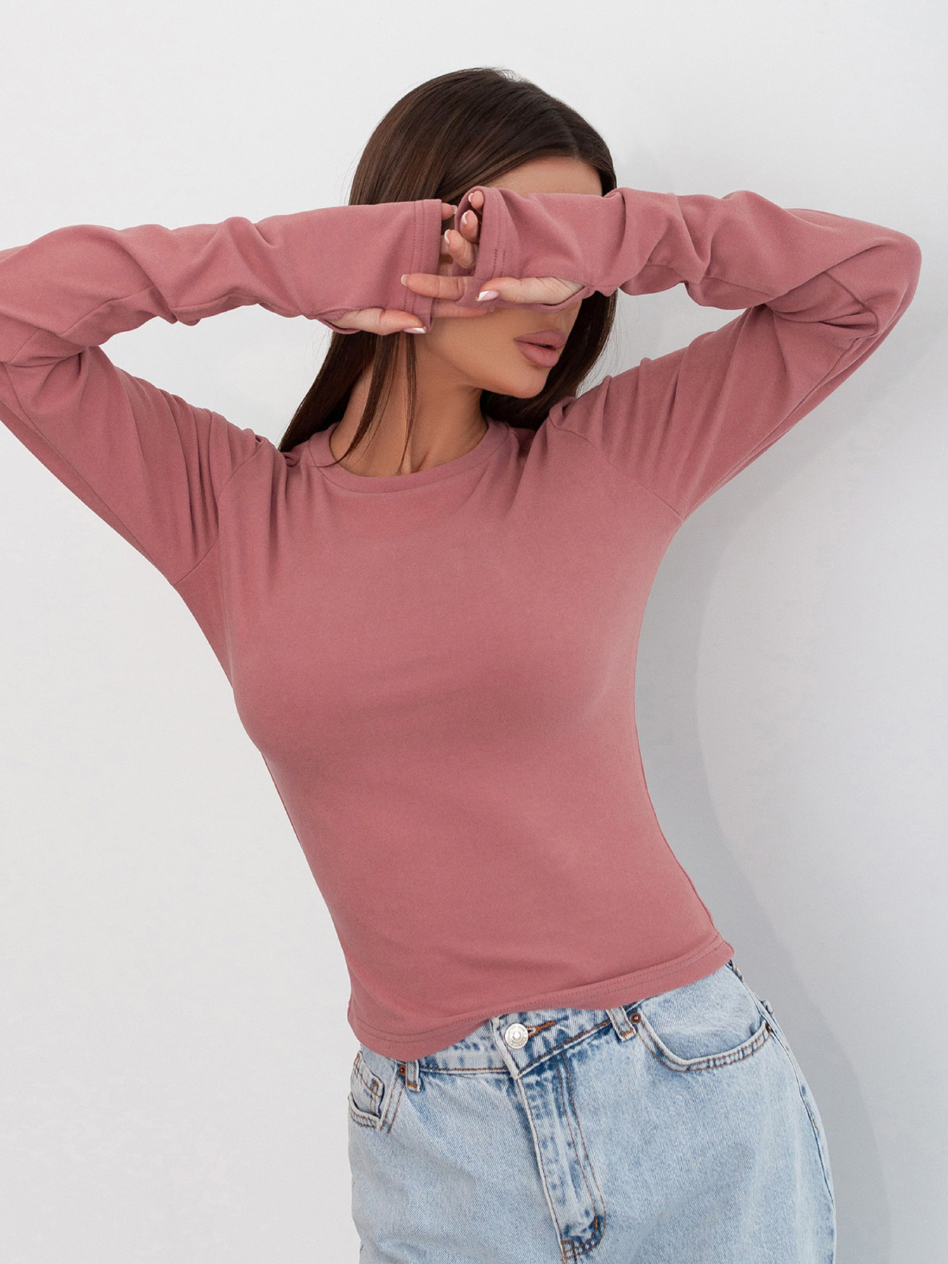 Лонгслив ISSA Plus модель 14421_розовый Фото