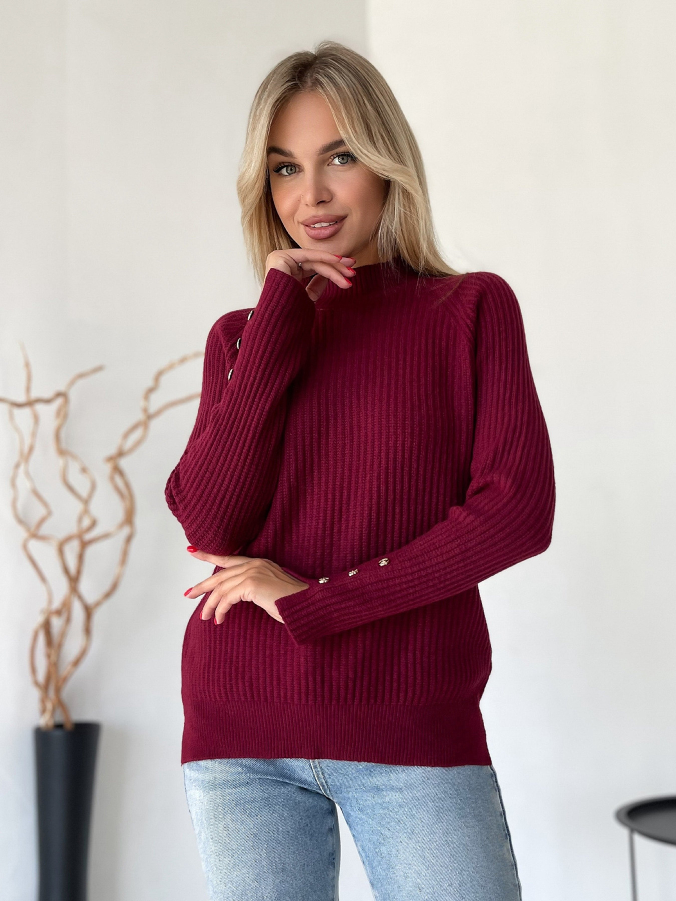 Водолазка ISSA Plus модель WN20-578_бордовый Фото