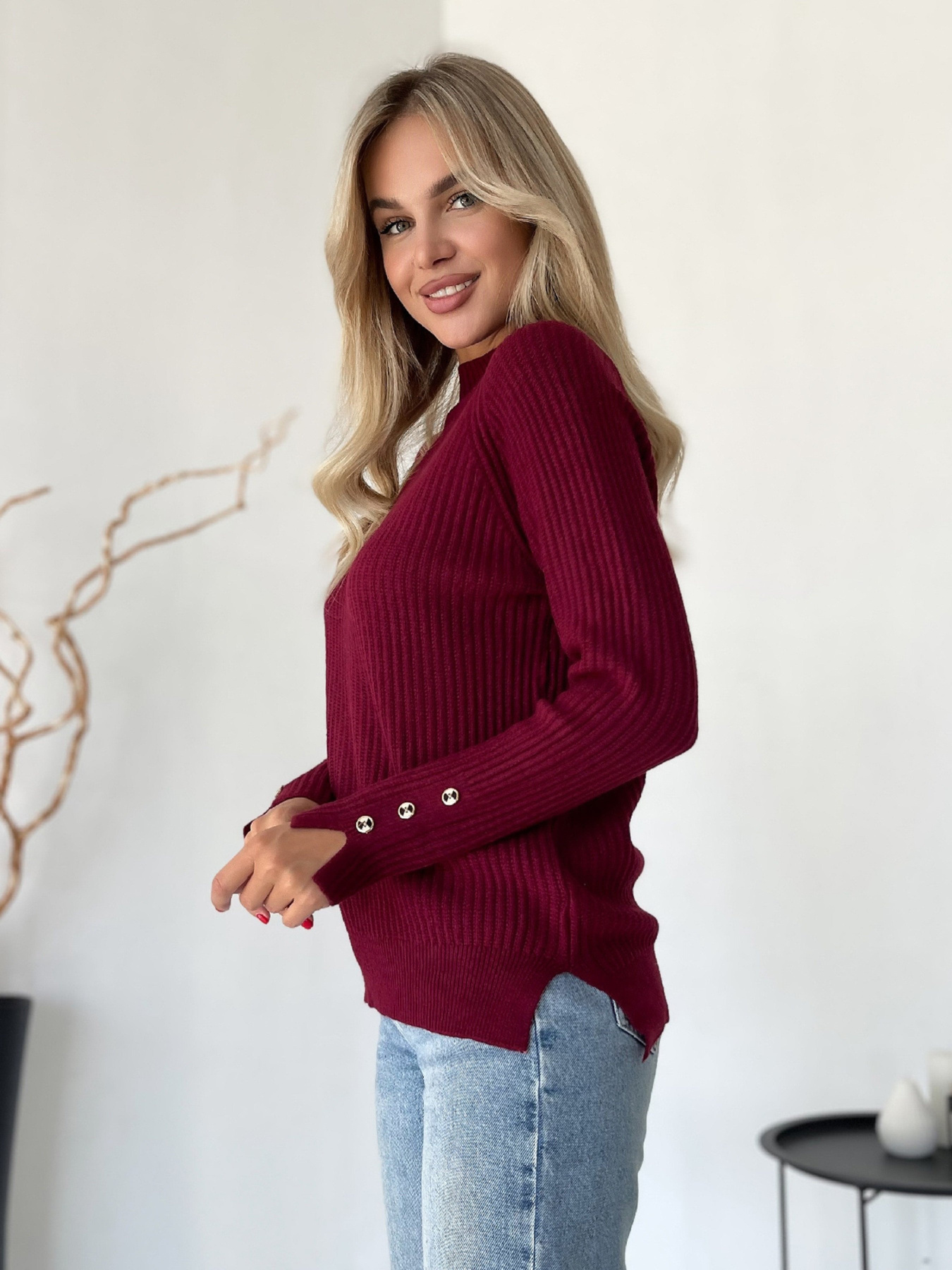 Водолазка ISSA Plus модель WN20-578_бордовый Фото