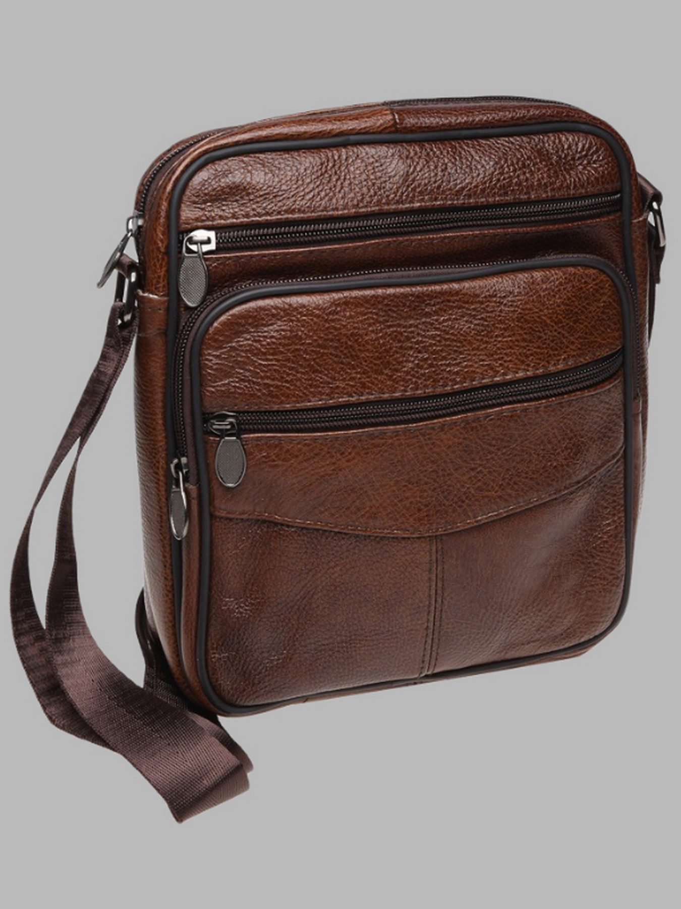 Мессенджер Borsa Leather модель K18490-brown Фото