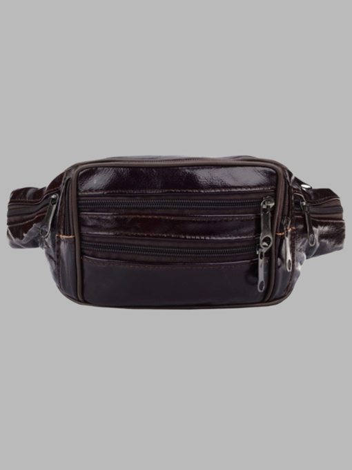 Поясна сумка Borsa Leather модель 1t167m-brown Фото