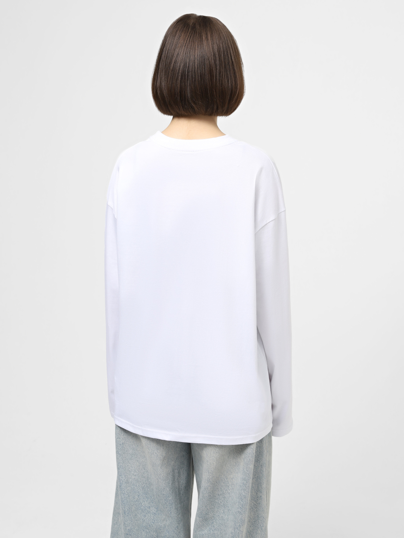 Набор лонгсливов Ейсік Оверсайз модель LonhslivBilyi3Sht Фото