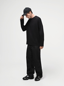 Лонгслив Ейсік Оверсайз модель LonhslivChornyimen Фото