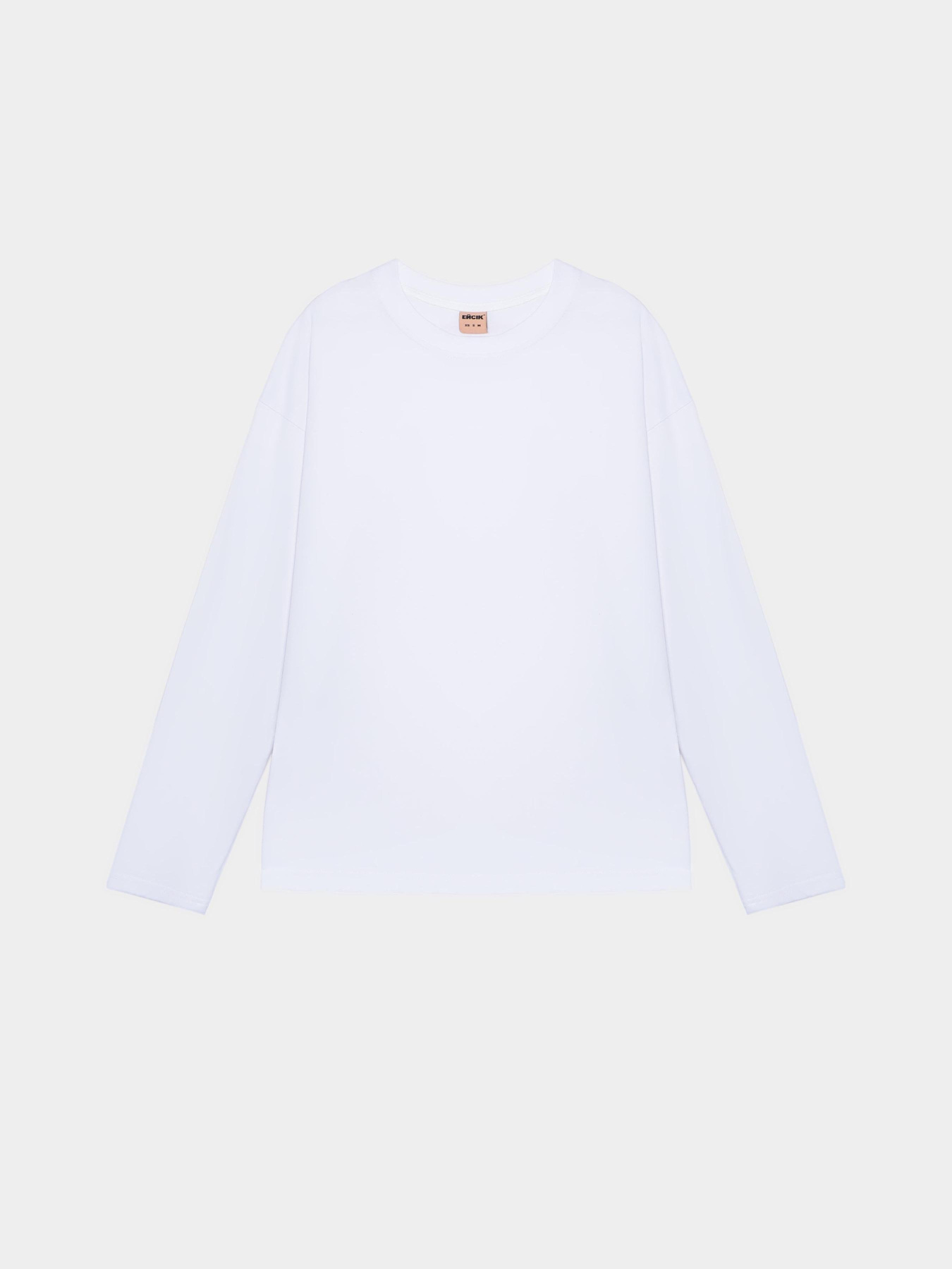 Лонгслів Ейсік Оверсайз модель LonhslivBilyi Фото