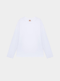 Лонгслів Ейсік Оверсайз модель LonhslivBilyi Фото