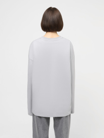 Лонгслив Ейсік Оверсайз модель LonhslivSvitlosiryi Фото