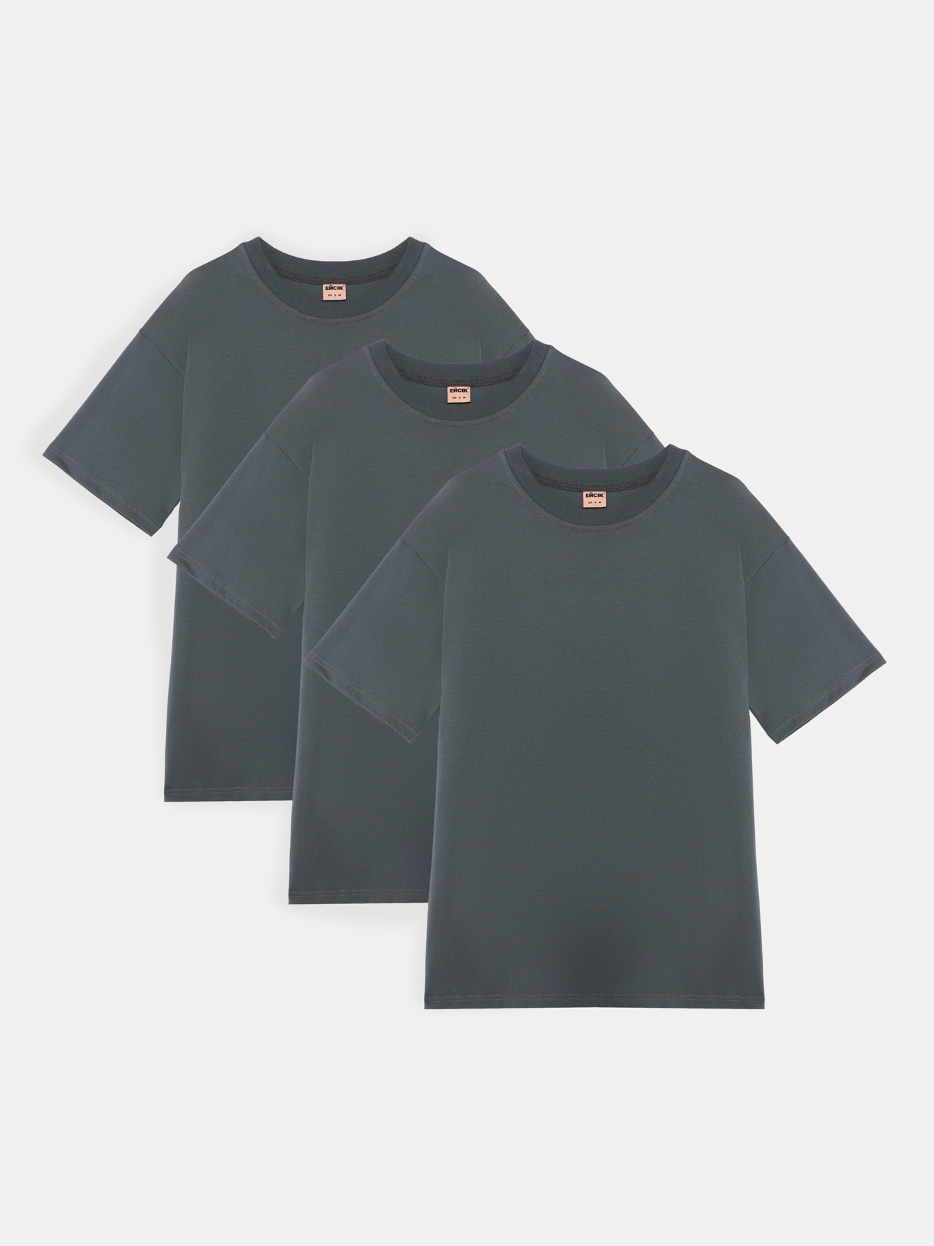 Набор футболок Ейсік Оверсайз модель NabirTemnoSiryi3Sht Фото