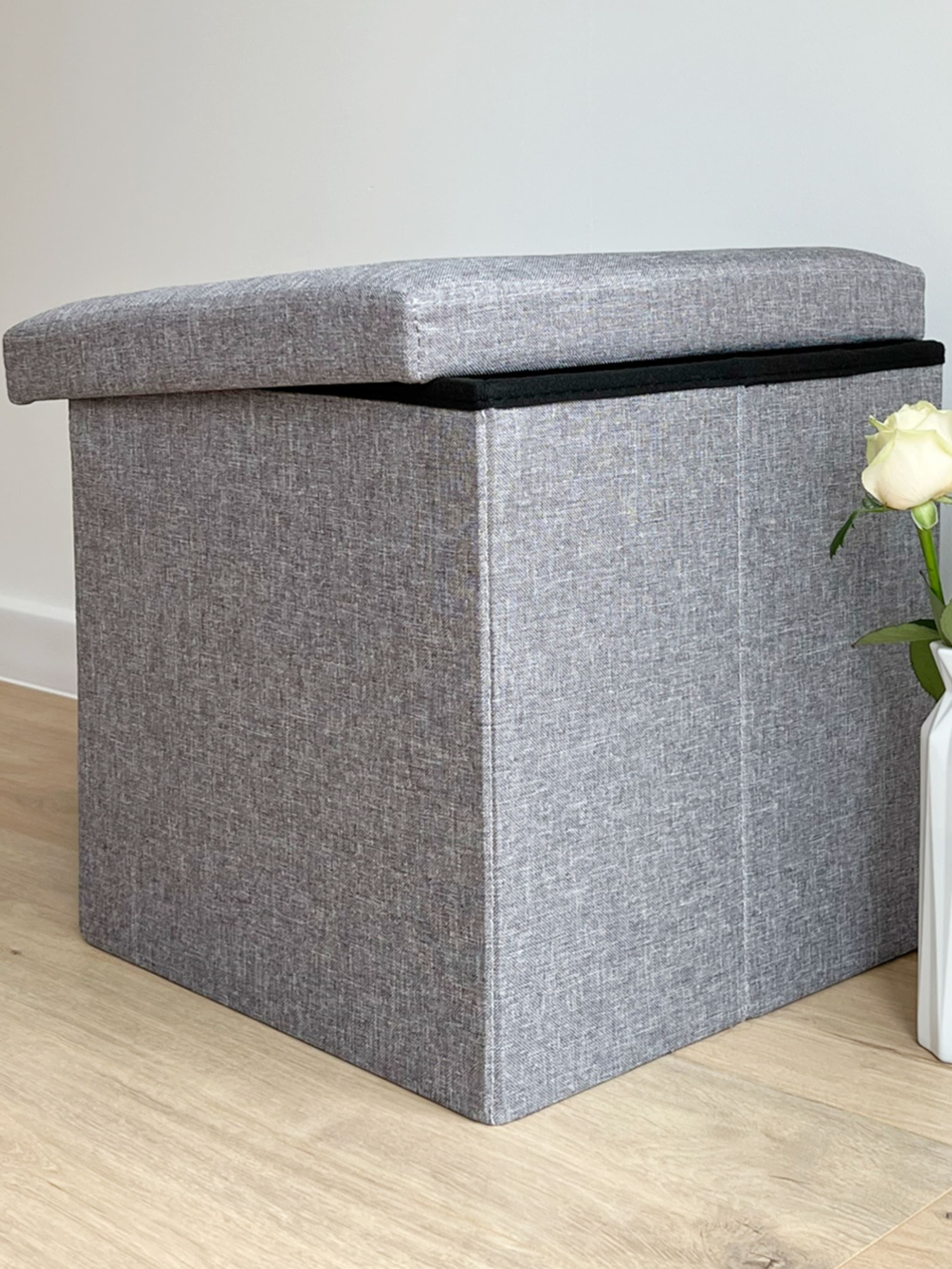 Пуф для хранения текстильный серый MBM MY HOME модель TH-03 GRAY Фото