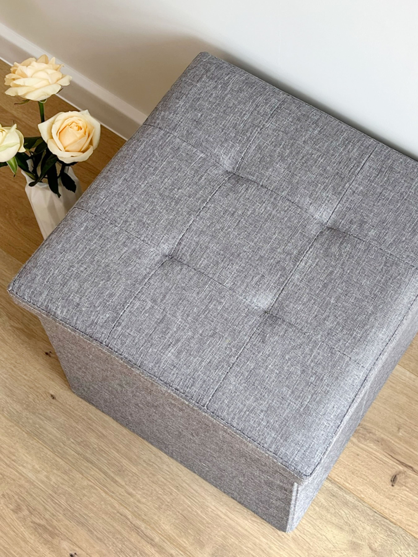 Пуф для хранения текстильный серый MBM HOME модель TH-03 GRAY Фото