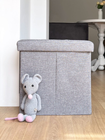 Пуф для хранения текстильный серый MBM HOME модель TH-03 GRAY Фото