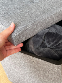 Пуф для хранения текстильный серый MBM HOME модель TH-03 GRAY Фото