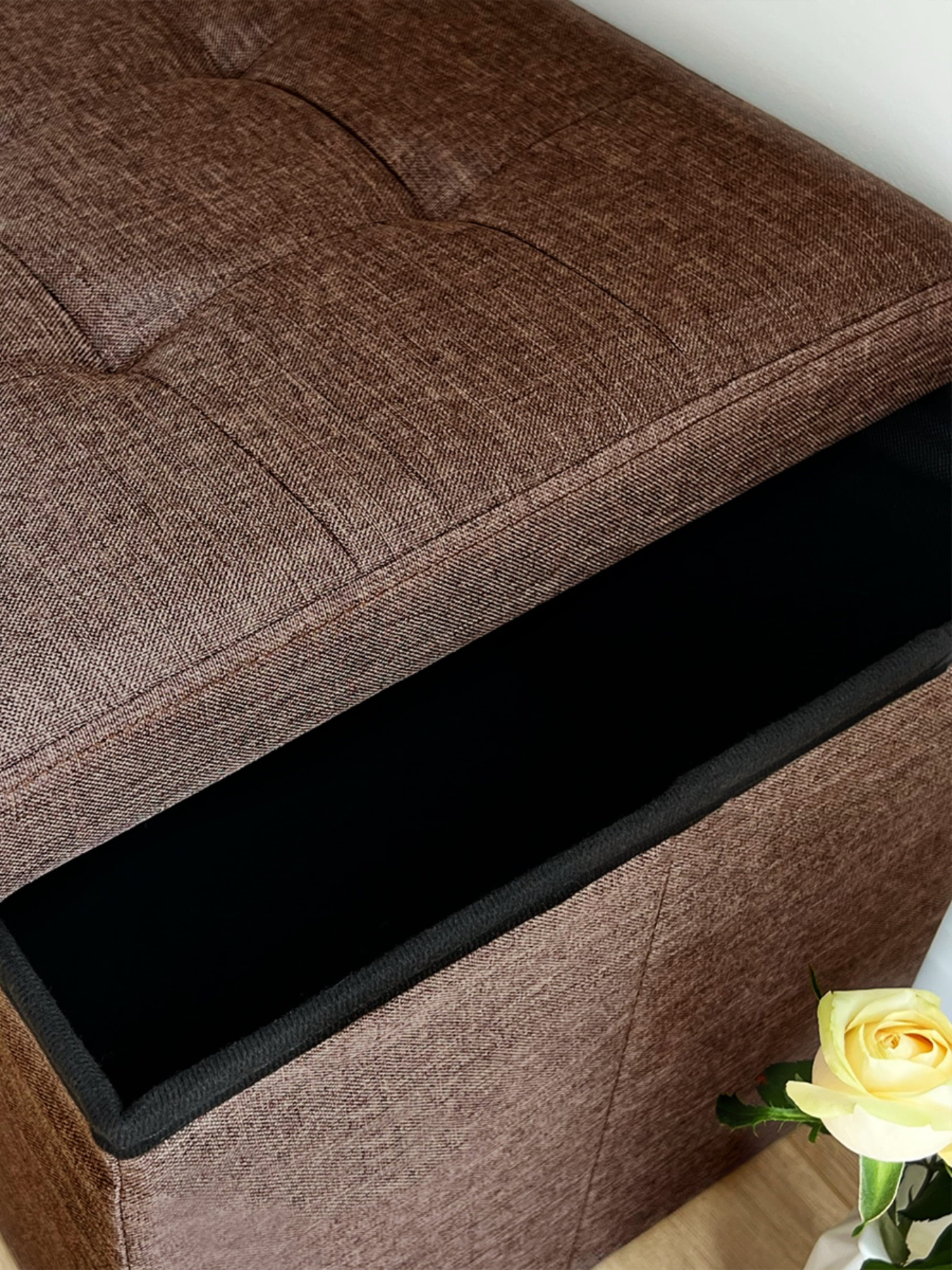 Пуф для хранения текстильный коричневый MBM MY HOME модель TH-03 BROWN Фото