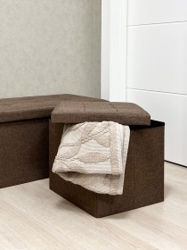 Пуф для хранения текстильный коричневый MBM MY HOME модель TH-03 BROWN Фото