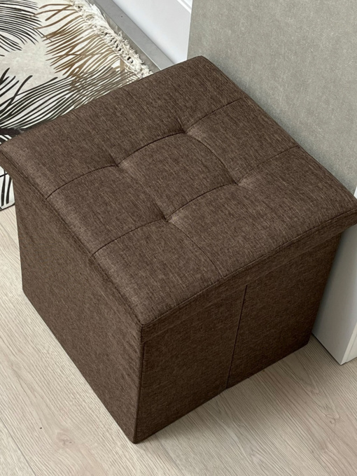Пуф для хранения текстильный коричневый MBM MY HOME модель TH-03 BROWN Фото