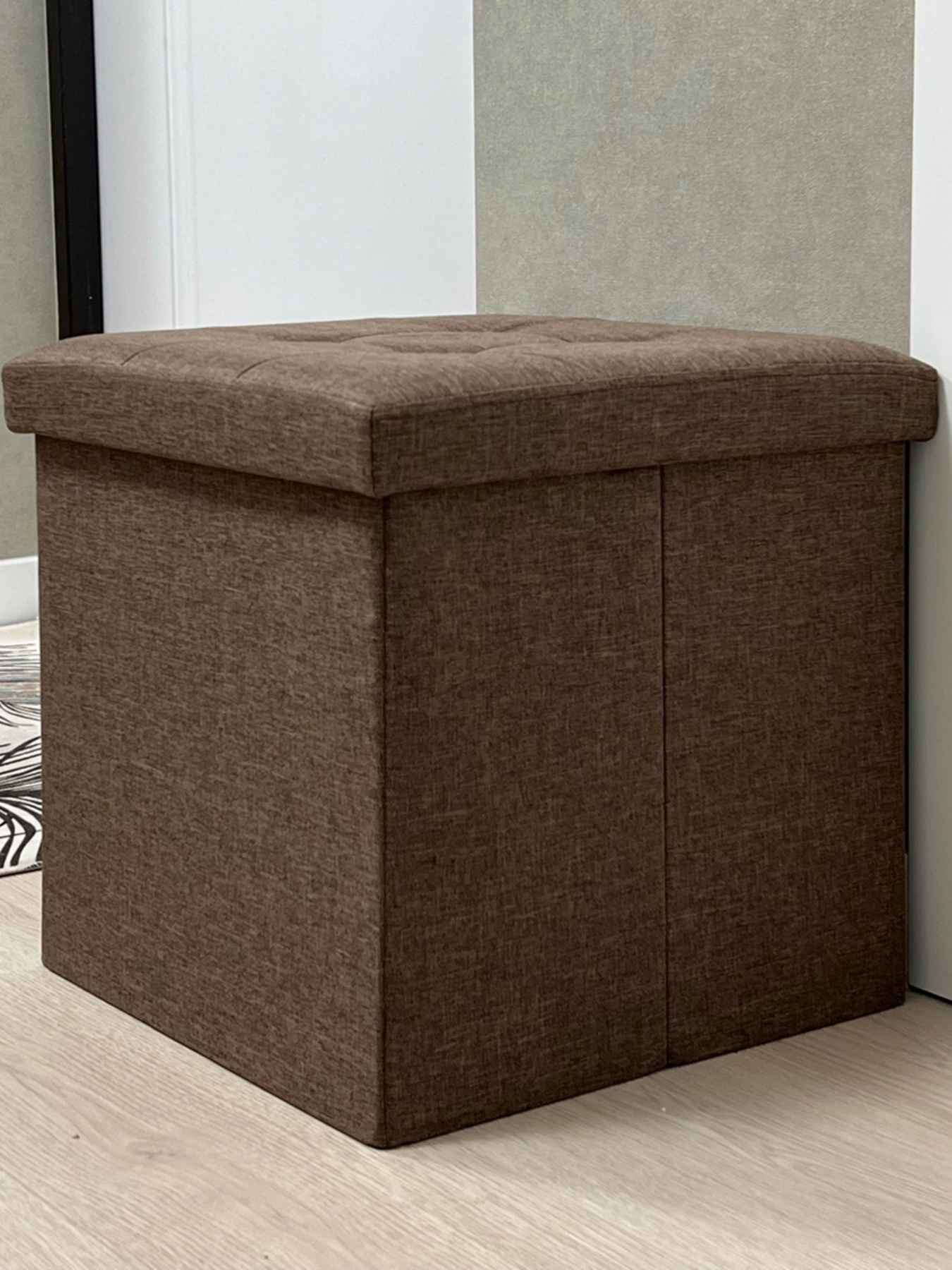 Пуф для хранения текстильный коричневый MBM HOME модель TH-03 BROWN Пуф для хранения текстильный коричневый MBM HOME модель TH-03 BROWN Фото