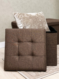 Пуф для хранения текстильный коричневый MBM HOME модель TH-03 BROWN Пуф для хранения текстильный коричневый MBM HOME модель TH-03 BROWN Фото