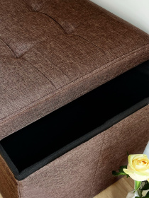 Пуф для хранения текстильный коричневый MBM HOME модель TH-03 BROWN Пуф для хранения текстильный коричневый MBM HOME модель TH-03 BROWN Фото