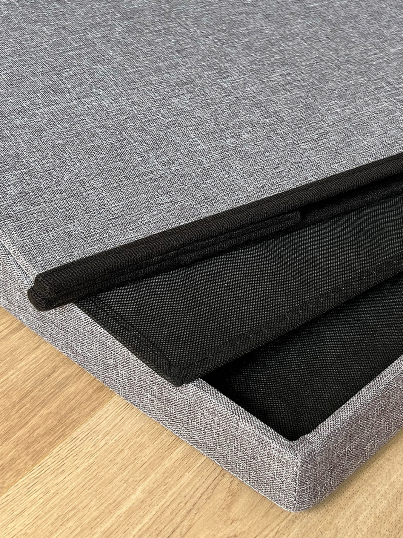 Пуф для хранения текстильный серый MBM MY HOME модель TH-04 GRAY Фото