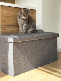 Пуф для хранения текстильный серый MBM MY HOME модель TH-04 GRAY Фото