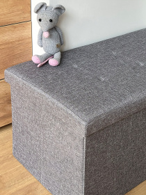 Пуф для хранения текстильный серый MBM MY HOME модель TH-04 GRAY Фото