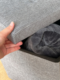 Пуф для хранения текстильный серый MBM MY HOME модель TH-04 GRAY Фото