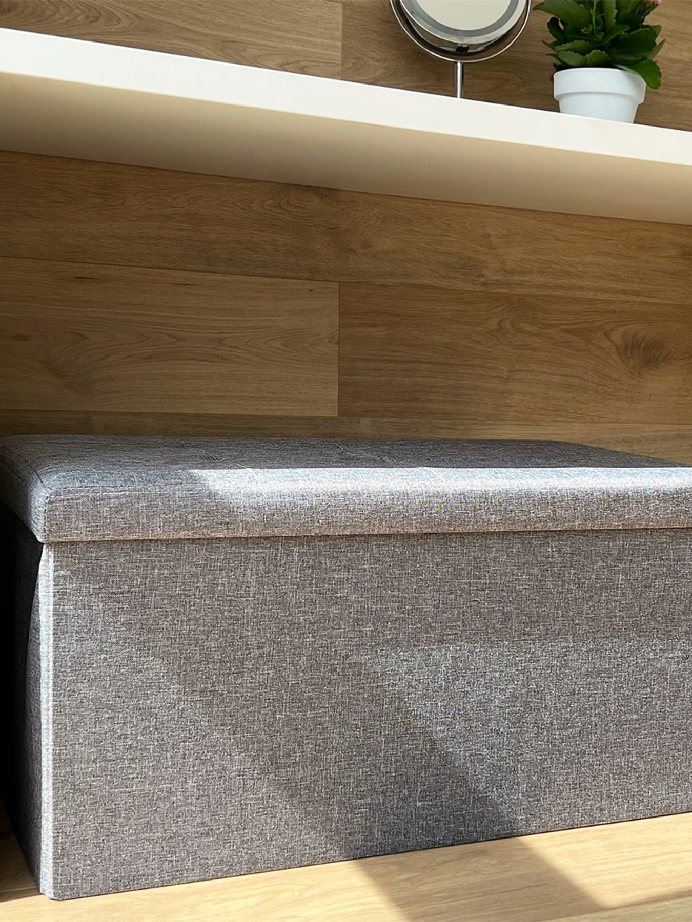 Пуф для хранения текстильный серый MBM HOME модель TH-04 GRAY Фото