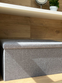 Пуф для хранения текстильный серый MBM HOME модель TH-04 GRAY Фото